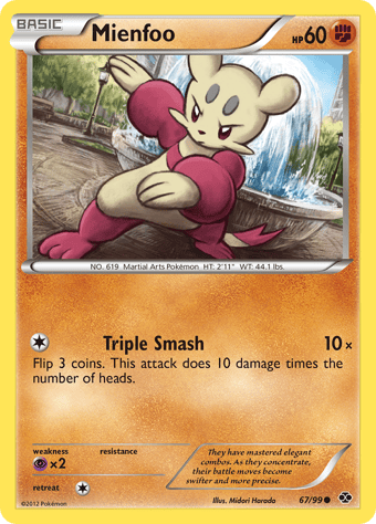 Mienfoo Next Destinies Pokemon Card