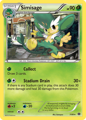 Simisage Next Destinies Pokemon Card