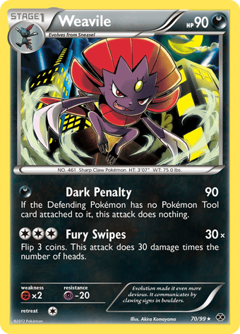 Weavile Next Destinies Pokemon Card