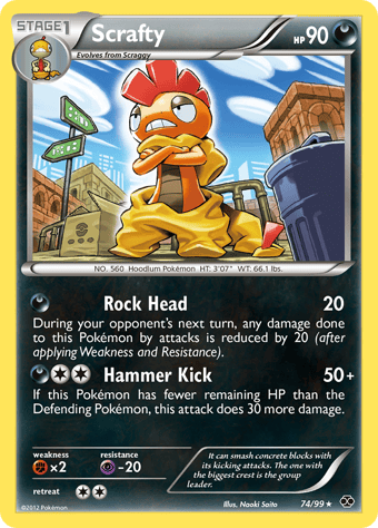 Scrafty Next Destinies Pokemon Card