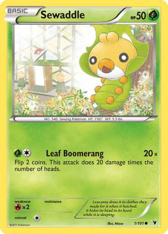 Sewaddle Noble Victories Pokemon Card