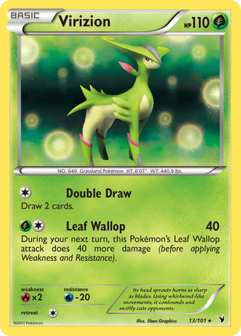 Virizion Noble Victories Pokemon Card