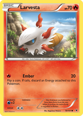 Larvesta Noble Victories Pokemon Card