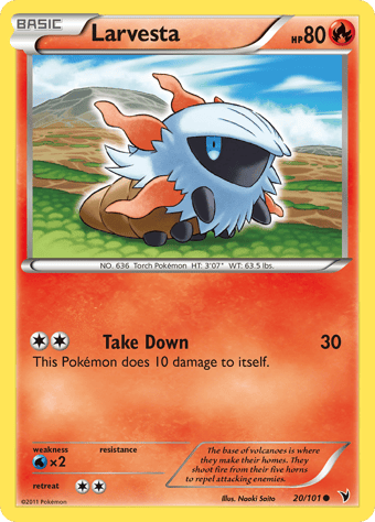 Larvesta Noble Victories Pokemon Card
