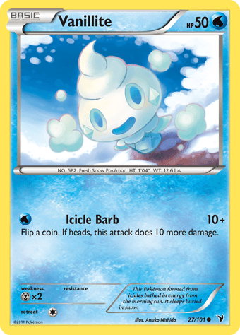 Vanillite Noble Victories Pokemon Card