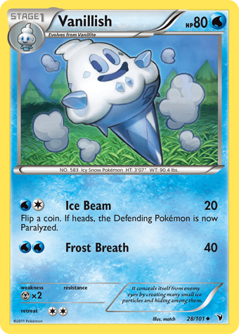 Vanillish Noble Victories Pokemon Card