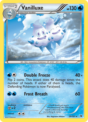Vanilluxe Noble Victories Pokemon Card