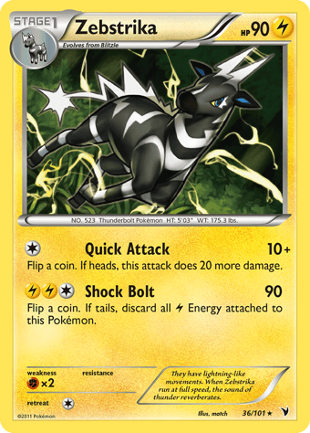 Zebstrika Noble Victories Pokemon Card