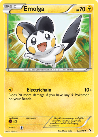 Emolga Noble Victories Pokemon Card