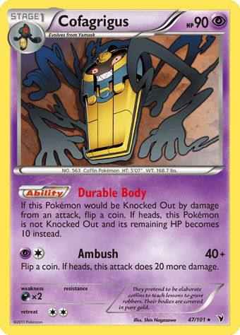 Cofagrigus Noble Victories Pokemon Card