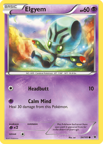 Elgyem Noble Victories Pokemon Card