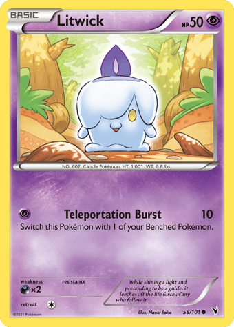 Litwick Noble Victories Pokemon Card