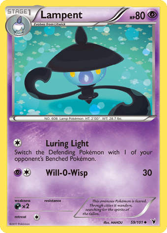 Lampent Noble Victories Pokemon Card