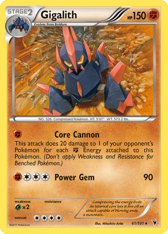 Gigalith Noble Victories Pokemon Card