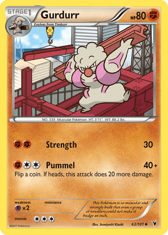 Gurdurr Noble Victories Pokemon Card
