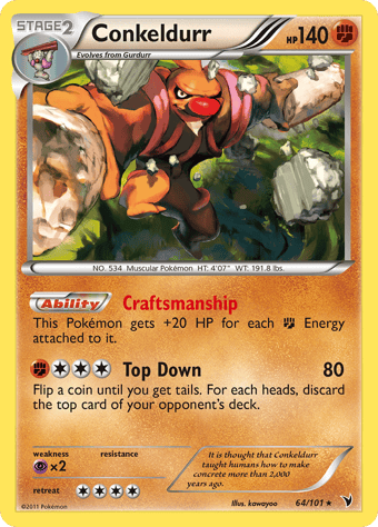 Conkeldurr Noble Victories Pokemon Card