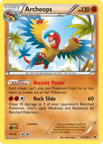 Archeops Noble Victories Pokemon Card