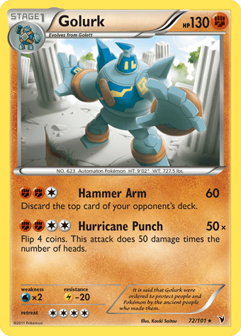 Golurk Noble Victories Pokemon Card