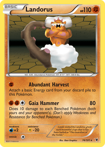 Landorus Noble Victories Pokemon Card