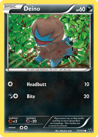 Deino Noble Victories Pokemon Card