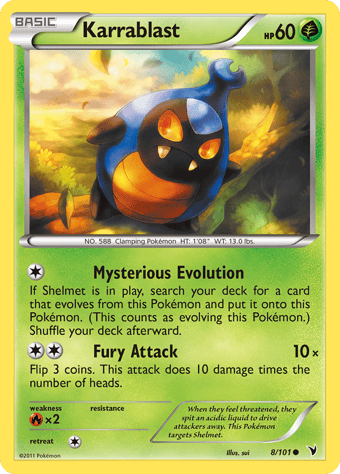 Karrablast Noble Victories Pokemon Card