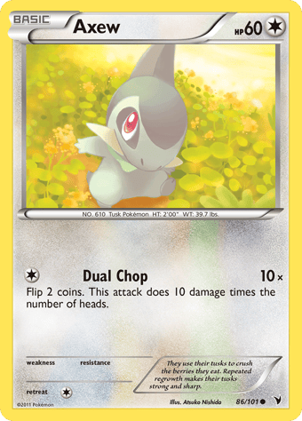 Axew Noble Victories Pokemon Card