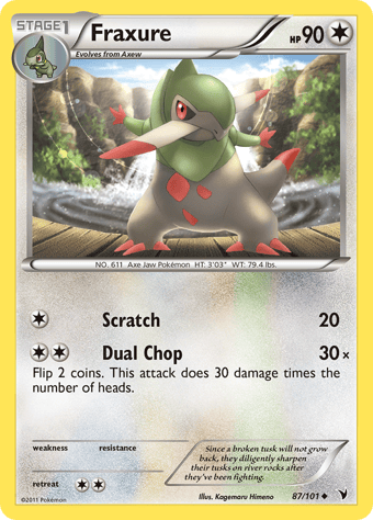 Fraxure Noble Victories Pokemon Card