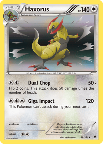 Haxorus Noble Victories Pokemon Card