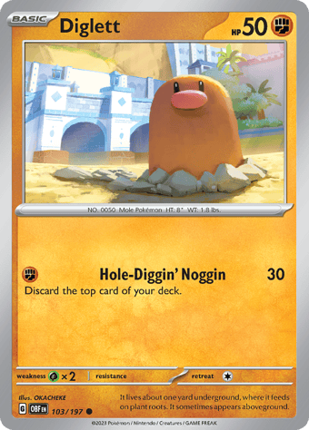 Diglett Obsidian Flames Pokemon Card