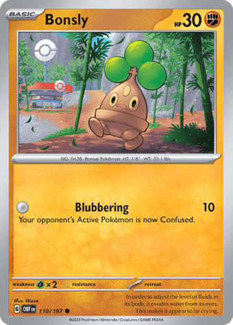 Bonsly Obsidian Flames Pokemon Card