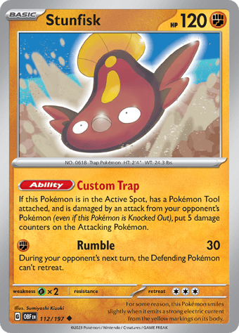 Stunfisk Obsidian Flames Pokemon Card