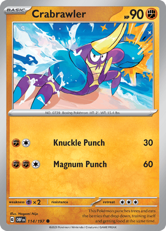 Crabrawler Obsidian Flames Pokemon Card