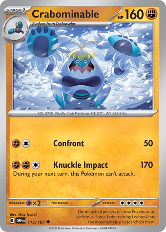 Crabominable Obsidian Flames Pokemon Card