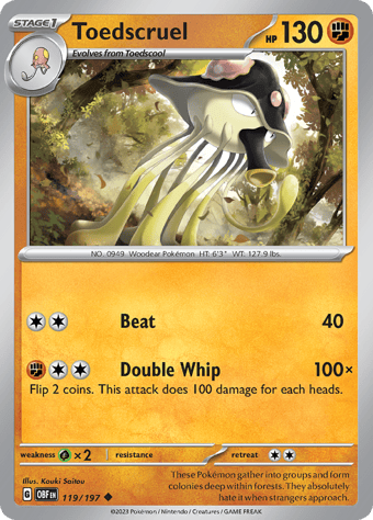Toedscruel Obsidian Flames Pokemon Card