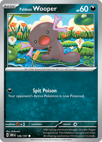 Paldean Wooper Obsidian Flames Pokemon Card