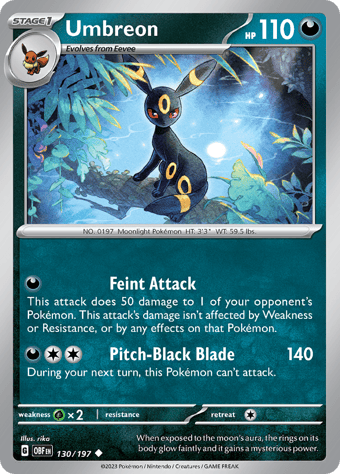 Umbreon Obsidian Flames Pokemon Card