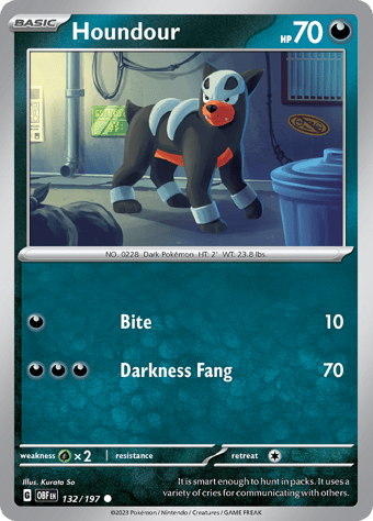 Houndour Obsidian Flames Pokemon Card