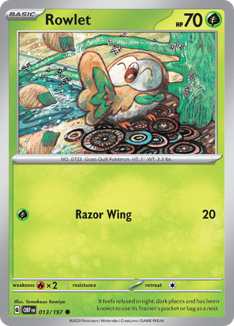 Rowlet Obsidian Flames Pokemon Card