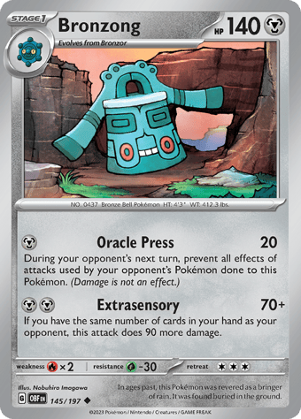 Bronzong Obsidian Flames Pokemon Card