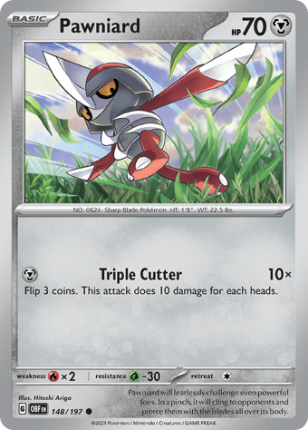 Pawniard Obsidian Flames Pokemon Card
