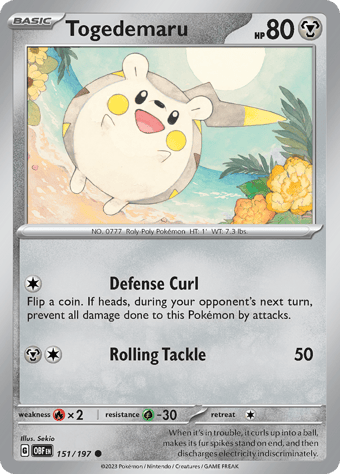 Togedemaru Obsidian Flames Pokemon Card