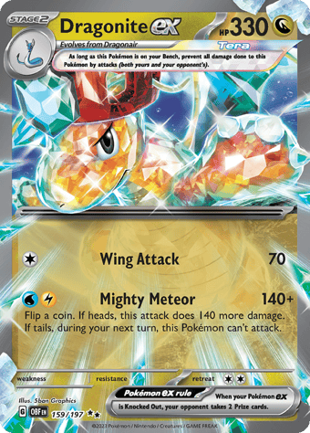 Dragonite EX Obsidian Flames Pokemon Card