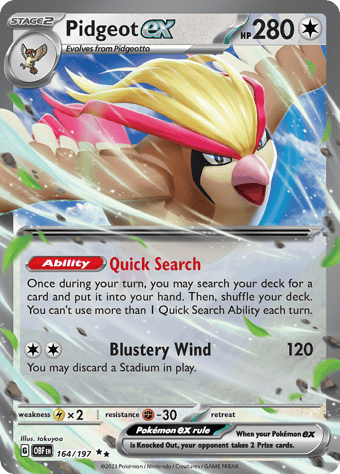 Pidgeot ex Obsidian Flames Pokemon Card