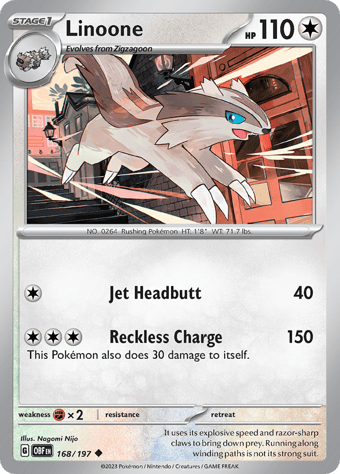 Linoone Obsidian Flames Pokemon Card