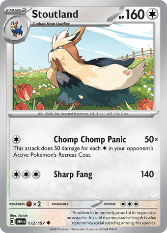 Stoutland Obsidian Flames Pokemon Card