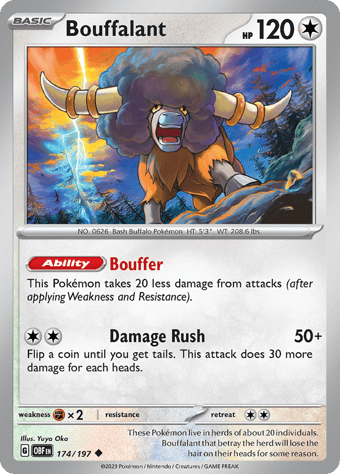 Bouffalant Obsidian Flames Pokemon Card