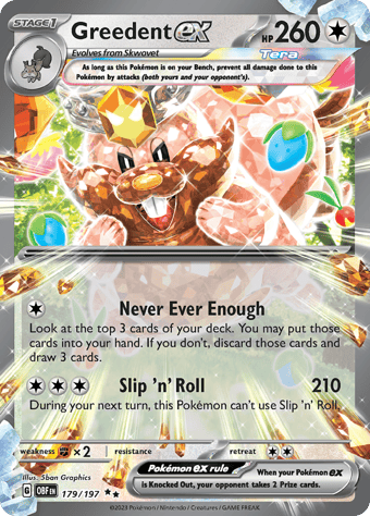 Greedent EX Obsidian Flames Pokemon Card
