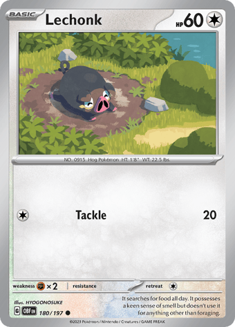 Lechonk Obsidian Flames Pokemon Card