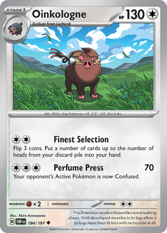 Oinkologne Obsidian Flames Pokemon Card