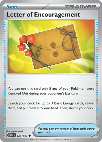 Letter of Encouragement Obsidian Flames Pokemon Card